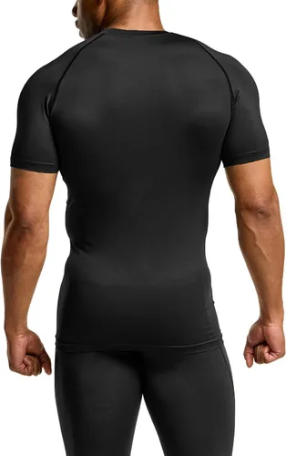 Miniatura 3 de TSLA - Paquetes de 1 o 3 camisetas de compresión para hombre, FPU 50+, de secado rápido, de manga corta, camiseta de entrenamiento atlético