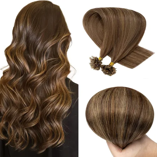 Miniatura 41 de SEGO Extensiones de cabello humano con micro cuentas, extensiones de cabello humano con micro bucle, lacio, natural, fusión fría, 1.76 oz/paquete