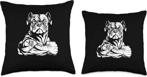 Miniatura 3 de American Bully Biceps Tattoo Pet - Almohada de perro con texto en inglés "I Love Mom