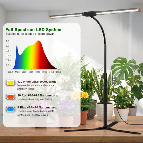 Miniatura 6 de Luz de cultivo para plantas de interior, lámpara de luz de crecimiento de espectro solar blanco de 6000 K con LED rojo y azul para semillas