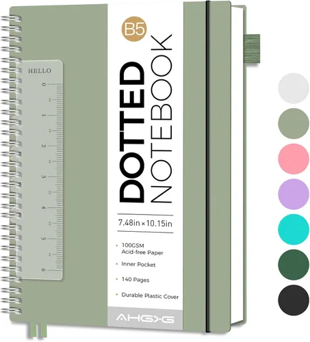 Miniatura 13 de AHGXG Diario de puntos, cuaderno en espiral de cuadrícula de puntos de 8.5 x 11 pulgadas, cuaderno de puntos grande A4, papel grueso de 3.53 oz/m²