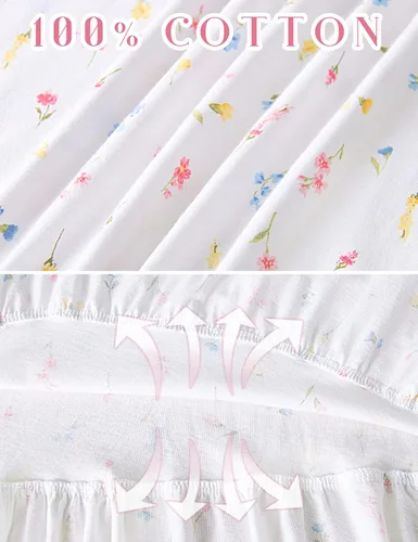 Miniatura 3 de MZROCR Camisones de algodón para mujer, suave, sin mangas, para adultos, ropa de dormir con volantes