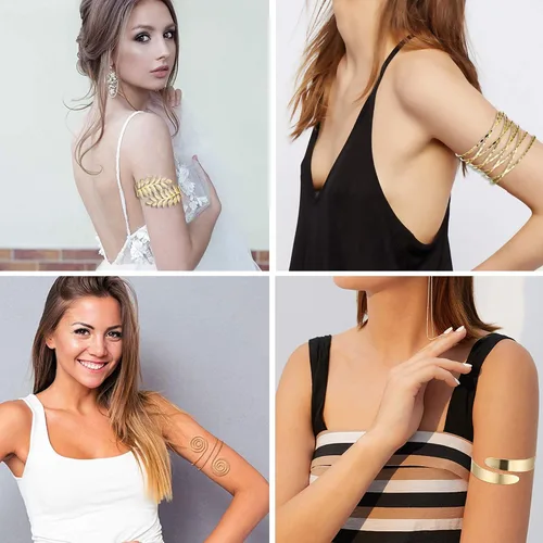 Miniatura 3 de Finrezio - Juego de 6 pulseras para brazaletes de mujer con hojas abiertas