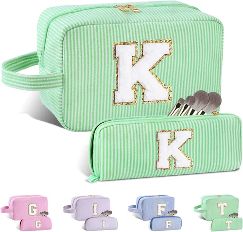 Miniatura 118 de Regalos personalizados para mujeres, bolsa de maquillaje con inicial, bolsa de maquillaje de viaje, bolsa de cosméticos, bolsa de artículos