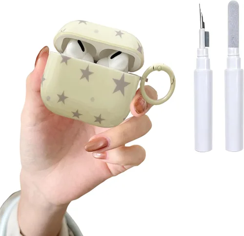 Miniatura 21 de Funda para AirPods 2/1 con diseño de estrella bonita, con kit limpiador protector de auriculares para AirPods de 2ª/1ª generación, color azul
