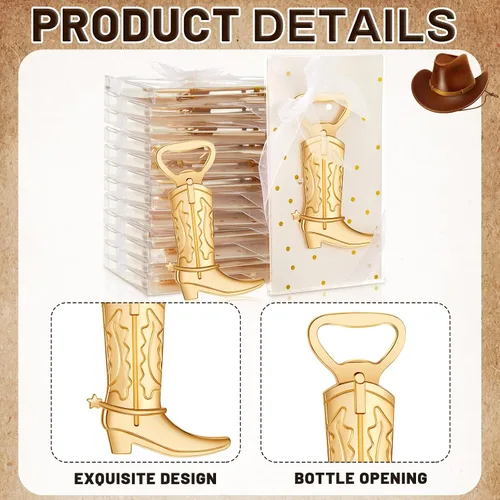 Miniatura 3 de Hortsun 36 juegos de abrebotellas para botas de vaquero para baby shower, regalos para invitados de fiesta, abrebotellas, regalos a granel para baby