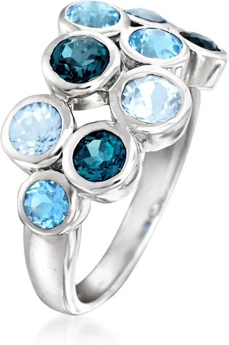 Miniatura 3 de Ross-Simons 2.50 ct. t.w. Tonal Blue Topaz Bubble Ring in Sterling Silver