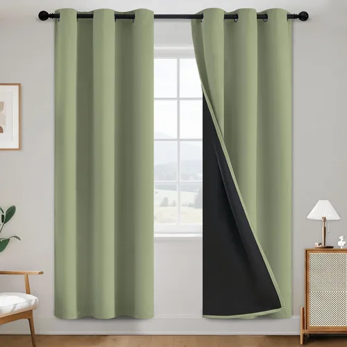 Miniatura 184 de SimpleHome - Cortinas opacas 100% para recámara, cortinas de ventana con ojales beige, con aislamiento térmico, cortinas de oscurecimiento