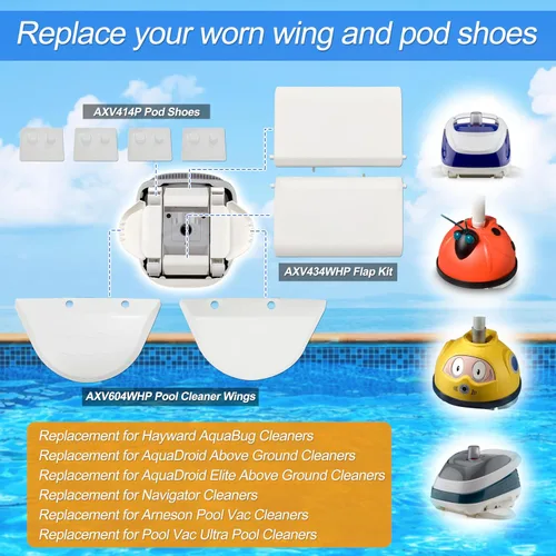 Miniatura 6 de El kit de afinación de limpiador de piscina AXW350 incluye AXV604WHP Wing Kit, AXV434WHP Flap y AXV414P Pod Shoe (paquete de 4) de repuesto