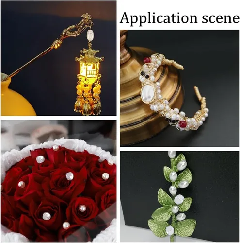Miniatura 6 de NBEADS 320 cuentas de perlas de imitación de 8 estilos, mini perlas para manualidades, formas mixtas irregulares, perlas de varios tamaños