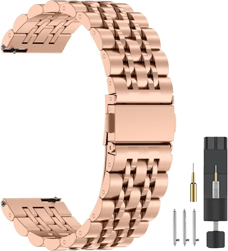 ZPJPPLX Correa Universal de Liberación Rápida para Reloj, Correas de Metal de Acero Inoxidable de 18mm 20mm 22mm para Samsung Galaxy Watch 6/5/4/3,