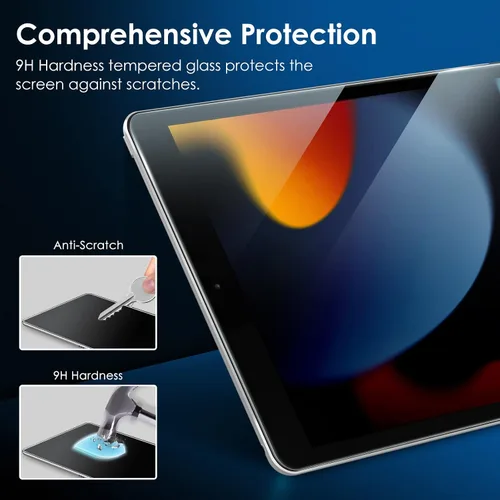 Miniatura 4 de JETech Protector de pantalla One Touch Install para iPad de 10.2 pulgadas (9ª/8ª/7ª generación, 2021/2020/2019), película de vidrio templado con kit