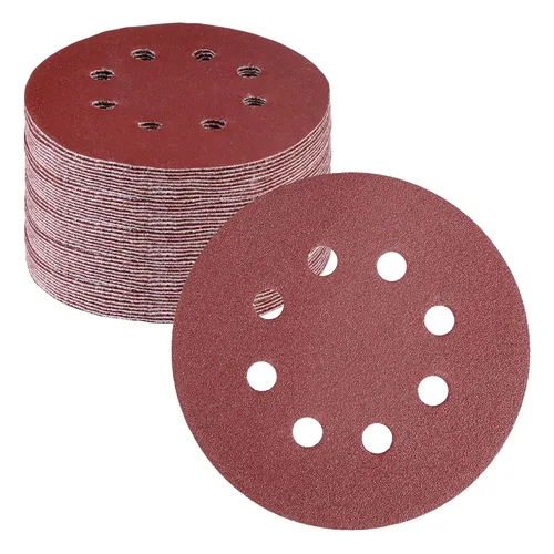 Miniatura 15 de WORKPRO Juego de discos de lija de 50 piezas – Papel de lija de 8 agujeros de 5 pulgadas, 5 grados, incluye 60, 80, 120, 240, 320 granos