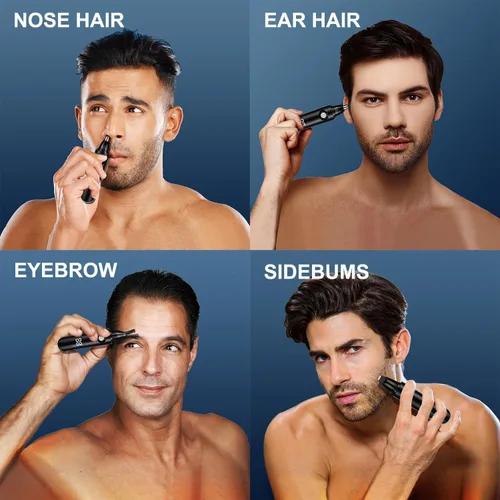 Miniatura 7 de Recortador de nariz para hombres y mujeres, removedor profesional de cejas y vello facial, IPX7 impermeable, recargable por USB, fácil limpieza