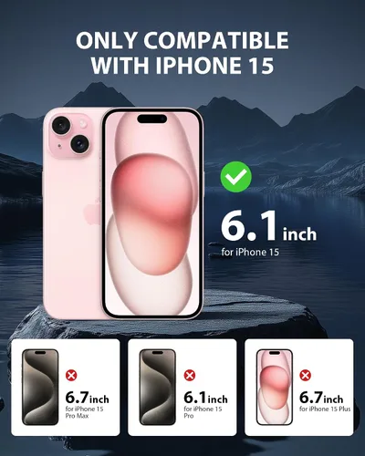 Miniatura 2 de GIGIKISS Paquete de 2 protectores de pantalla mate para iPhone de 15 a 6.1 pulgadas, protector de pantalla antihuellas y antirreflejos, vidrio