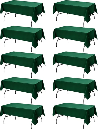 Miniatura 34 de Paquete de 6 manteles negros para mesas cuadradas, 54 x 54 pulgadas, tela de poliéster resistente a las manchas para mesas de 2 pies, manteles