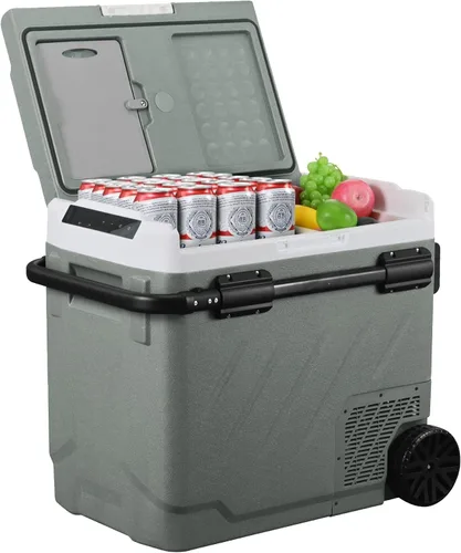 Miniatura 10 de Alpicool Refrigerador portátil para automóvil, refrigerador de 12 voltios con rueda, refrigerador de automóvil de 42 cuartos de galón, control
