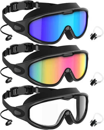Miniatura 12 de NSSIW Swim Goggles,Anti-Fog UV 180°Clear View Swimming Goggles,3 Pack Goggles Swimming Adult Men Women Youth