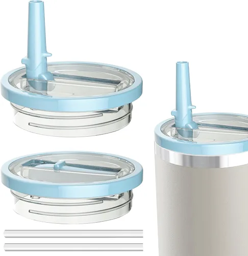 Miniatura 22 de 1 paquete de tapa con pajita abatible de 40 onzas, reemplazo para taza Stanley Quencher, tapa de taza a prueba de fugas y resistente a derrames