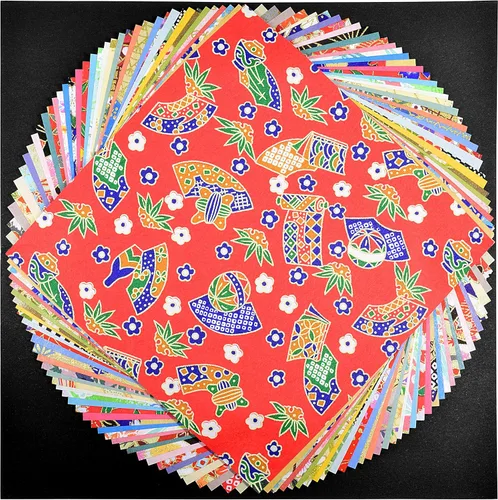 Papel tradicional japonés Mino Washi Chiyogami Washi, colorido papel de origami Yuzen, diseño surtido, 5.9 en 40 hojas