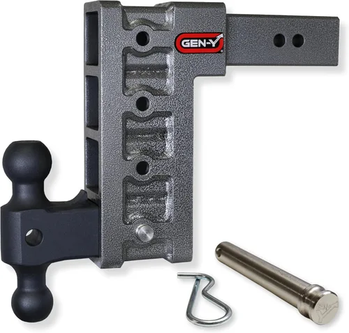 Miniatura 7 de GEN-Y GH-613 MEGA-Duty - Enganche de caída ajustable de 6 pulgadas con doble bola GH-061 para receptor de 2.5 pulgadas, capacidad de remolque