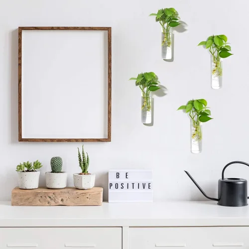 Miniatura 3 de Vumdua Paquete de 4 macetas de vidrio, transparentes, 5.9 pulgadas de alto x 1.85 pulgadas de profundidad, adecuadas para la mayoría de plantas