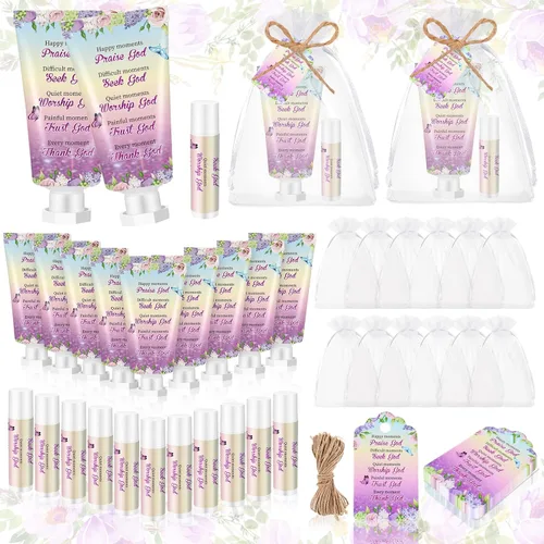 Miniatura 12 de 24 juegos de regalos de graduación cristiana, crema de manos y bálsamo labial a granel, regalos de agradecimiento para profesores, versículo