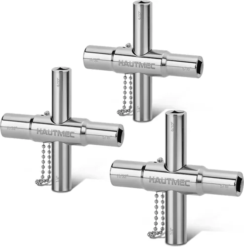 Miniatura 11 de HAUTMEC - Llave de agua sillcock de 4 vías, 1/4", 9/32", 5/16", 11/32" Llave multifunción de acero para llaves de paso, grifos, válvulas y espigas