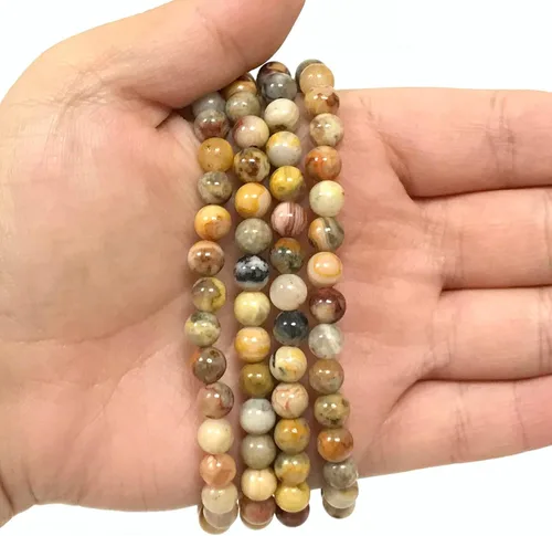 Miniatura 693 de Gem Avenue Handmade Round Bead Stretch Bracelet Unisex Natural Stone Beaded Jewelry for Men & Women, Elastic Wristband for Daily Wear
