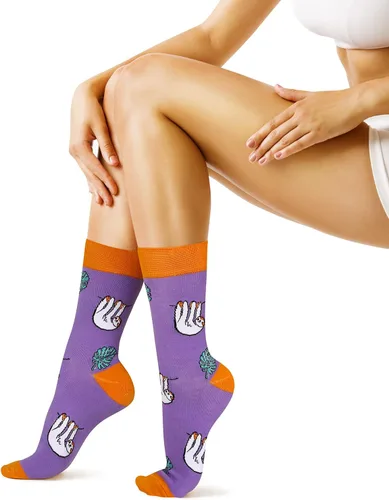 Miniatura 6 de Benefeet Sox Calcetines de algodón con estampado de girasoles para mujer, divertidos y bonitos calcetines de algodón con estampado floral
