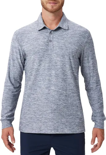 Miniatura 29 de NAVISKIN Camisas polo de manga larga para hombre, camisas de golf con cuello UPF 50 SPF para hombre, secado rápido, absorbe la humedad