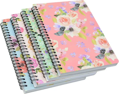 Yansanido - Cuaderno en espiral, 4 unidades, tamaño A5, tapa dura gruesa de 5/16 de pulgada (8 mm), con hojas rayadas, 4 colores, 80 hojas, 160