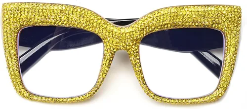 Miniatura 4 de Oprah Style - Lentes de lectura brillantes para mujer, con bloqueo de luz azul, diamantes brillantes, cuadrados de gran tamaño, para lectura