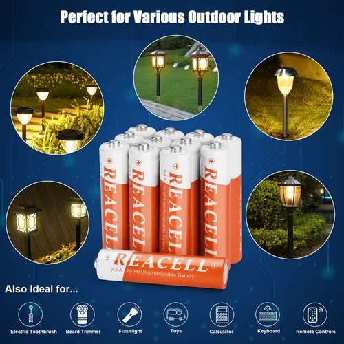 Miniatura 4 de Pilas AAA recargables de 24 unidades, 700 mAh 1.2 V NiMH de alta capacidad triple A, para luces solares, mandos a distancia, juguetes, linternas