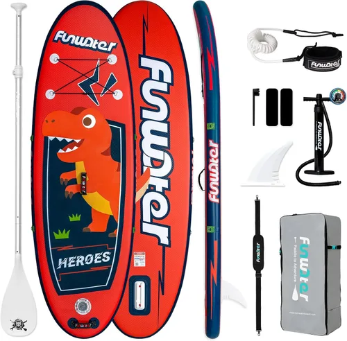 Miniatura 10 de FunWater Inflatable Stand Up Paddle Board with Premium SUP Paddleboard Accessories, Anti-Slip EVA Deck, 11'6''/11'/10'6'' Paddle Boards for Adults &