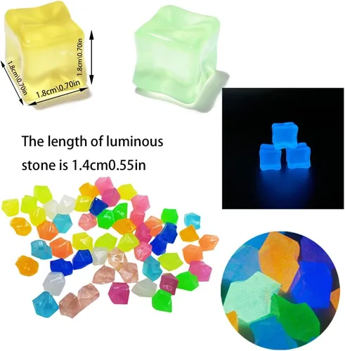 Miniatura 2 de 94 + 300 cubos acrílicos falsos y gemas de plástico, cristales de diamante falsos luminosos cuadrados triturados para decoración de mesa, decoración