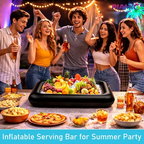 Miniatura 5 de Inflatable Serving Bar, Salad Serving Sets Bar Buffet Food Drinks Inflatable Cooler Table Pool Ice Tray Easy to Blow Up for Party,Graduation,Picnic