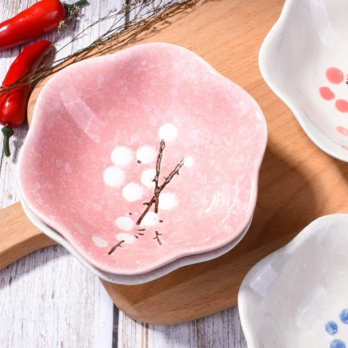 Miniatura 3 de Juego de 4 platos de cerámica para salsa de soja japonesa, tazas para condimentos de sushi