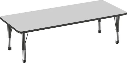 Miniatura 50 de FDP - Mesa rectangular para actividades escolares y aulas (24 x 36 pulgadas), patas gruesas para niños pequeños, altura ajustable de 15 a 24
