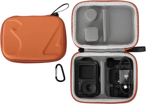 Miniatura 8 de Estuche de transporte para DJI Osmo Action 5 Pro/4/3, bolsa de viaje portátil de almacenamiento de PU para DJI Osmo Action 5 Pro/4/3 Accesorios