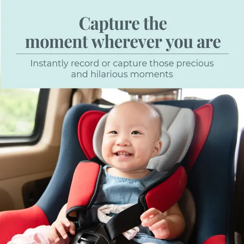 Miniatura 4 de Tiny Traveler Cámara de coche de bebé para 2 niños, monitor de coche de bebé con pantalla táctil con banco de energía, cámara de bebé sin WiFi