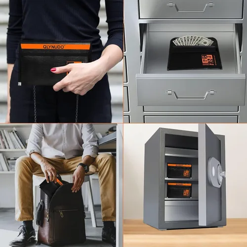 Miniatura 3 de Sobres de dinero para efectivo (paquete de 2) – Bolsa pequeña ignífuga de 9.5 x 5.8 pulgadas y cartera de relleno de efectivo – Bolsa impermeable