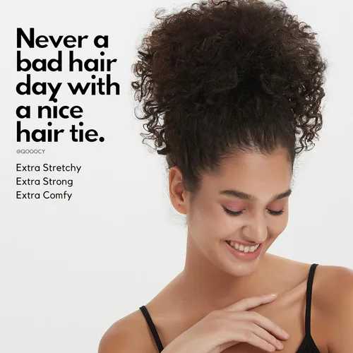 Miniatura 3 de Lazos elásticos extra largos para cabello grueso y rizado, soportes para cola de caballo para mujeres u hombres, sin bandas metálicas, trenzas