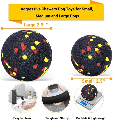 Miniatura 3 de Pelotas de Juguete para Perros para Masticadores Agresivos, Pelotas Flotantes Rebotadoras Indestructibles y Duraderas para que los Perros Busquen