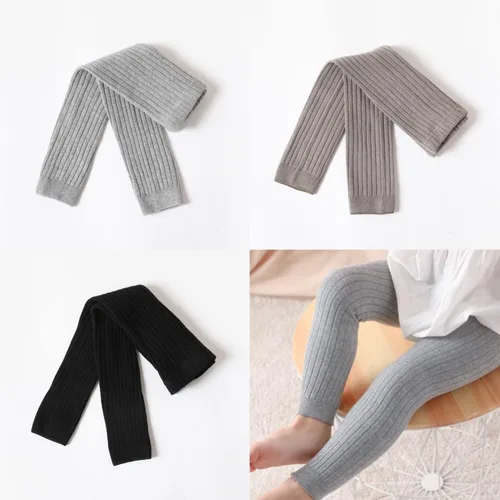 Miniatura 3 de Juebm 35Packs Baby Girl Tights Cable Knit Footless Leggings Stockings Solid Cotton Pantyhose for Infant Toddler 0-4T