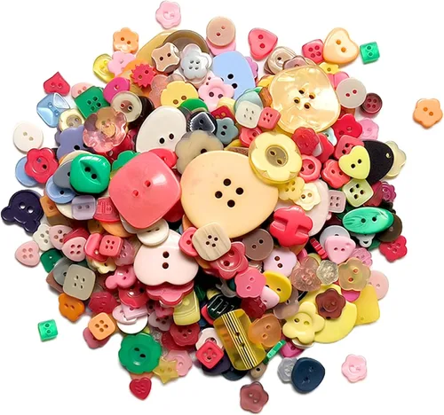 Miniatura 15 de 600-700 Piezas Botones Redondos de Resina Tamaños Variados para Manualidades Costura DIY Manual Pintura de Botones DIY Adorno Hecho a Mano Botones