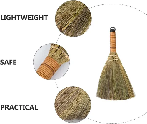 Miniatura 6 de LIFKOME Escoba de hierba para interiores, escoba de mango tailandés, herramienta de limpieza de barrido, escoba asiática hecha a mano para el hogar