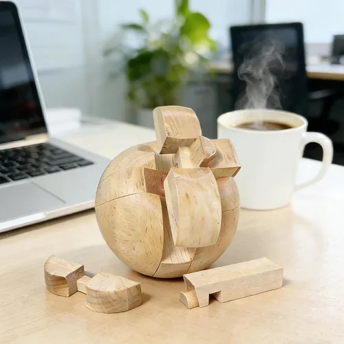 Miniatura 5 de Rompecabezas de madera de manzana para adultos, desafiantes juegos de lógica de coeficiente intelectual 3D para adolescentes de 14 años, juguetes