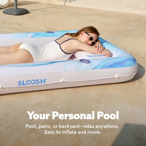 Miniatura 2 de SLOOSH Inflatable Tanning Pool Lounger Float, 70" x 46" Pool Floats Adult with Pillow, 4 in 1 Suntan Tub Raft Floatie,Sunbathing Bed Lounge for