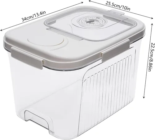 Miniatura 5 de Recipientes de alimentos de plástico con tapa y temporizador, contenedores de almacenamiento de alimentos herméticos para cocina, con taza medidora